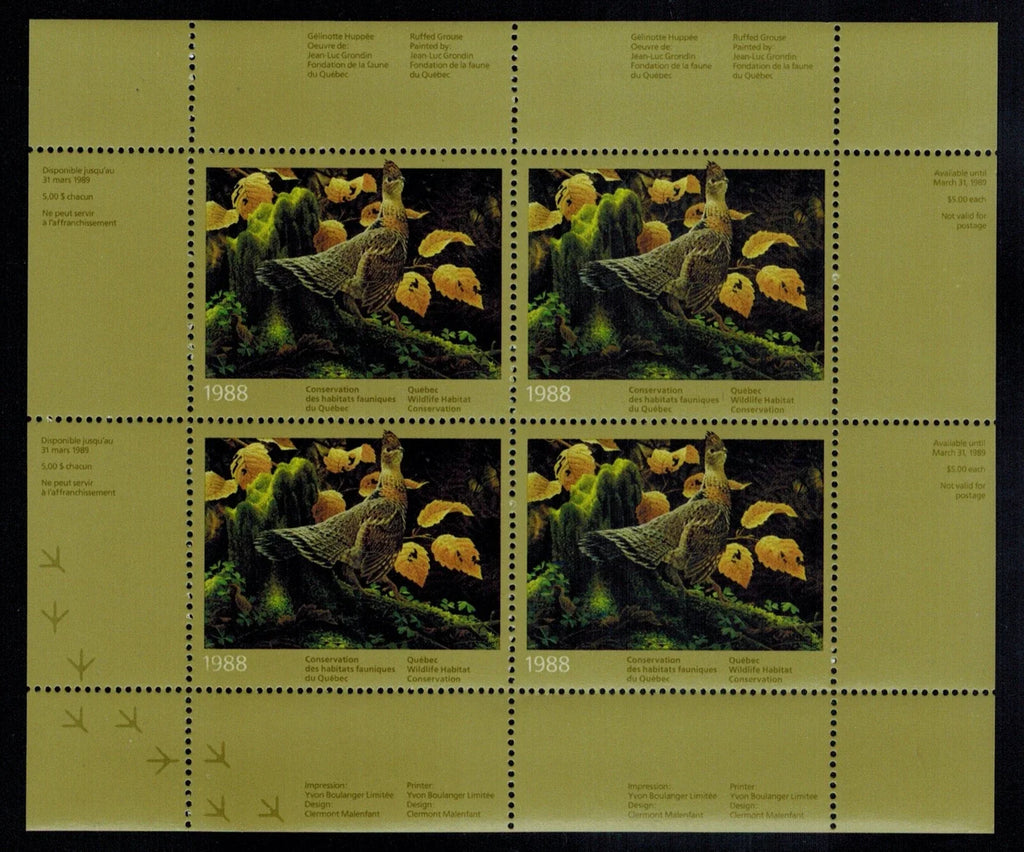 1988 Ruffed Grouse by Jean-Luc Grondin