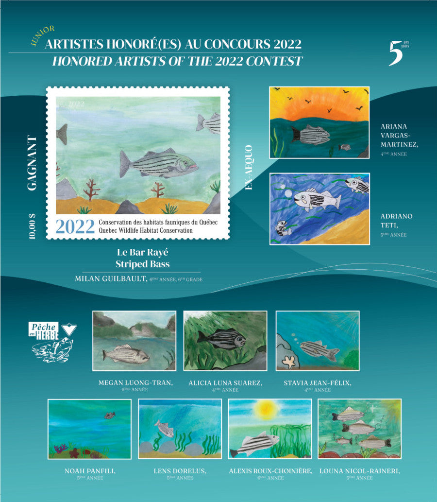 COLLECTION COMPLÈTE de Feuillets Souvenir Artistes Honorés (es) JUNIOR  FFQ  2021-2026