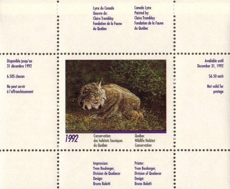 1992 Lynx du Canada de Claire Tremblay