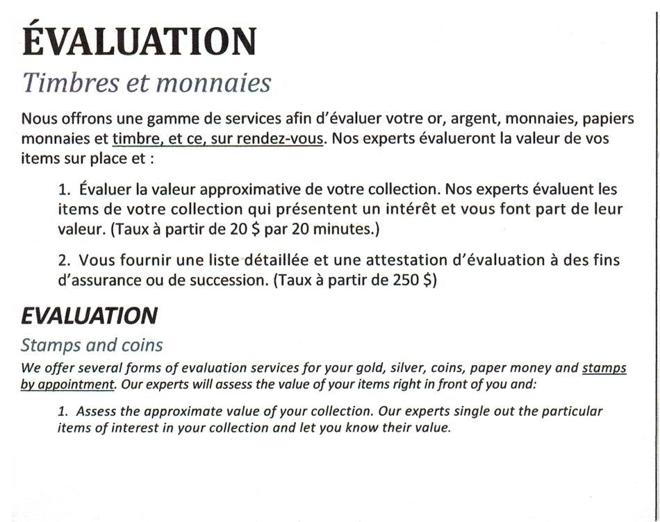 Évaluations
